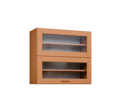 CHVVP - 8S horní skříňka, 2 výklopy, prosklená, 730x800x300, buk royal